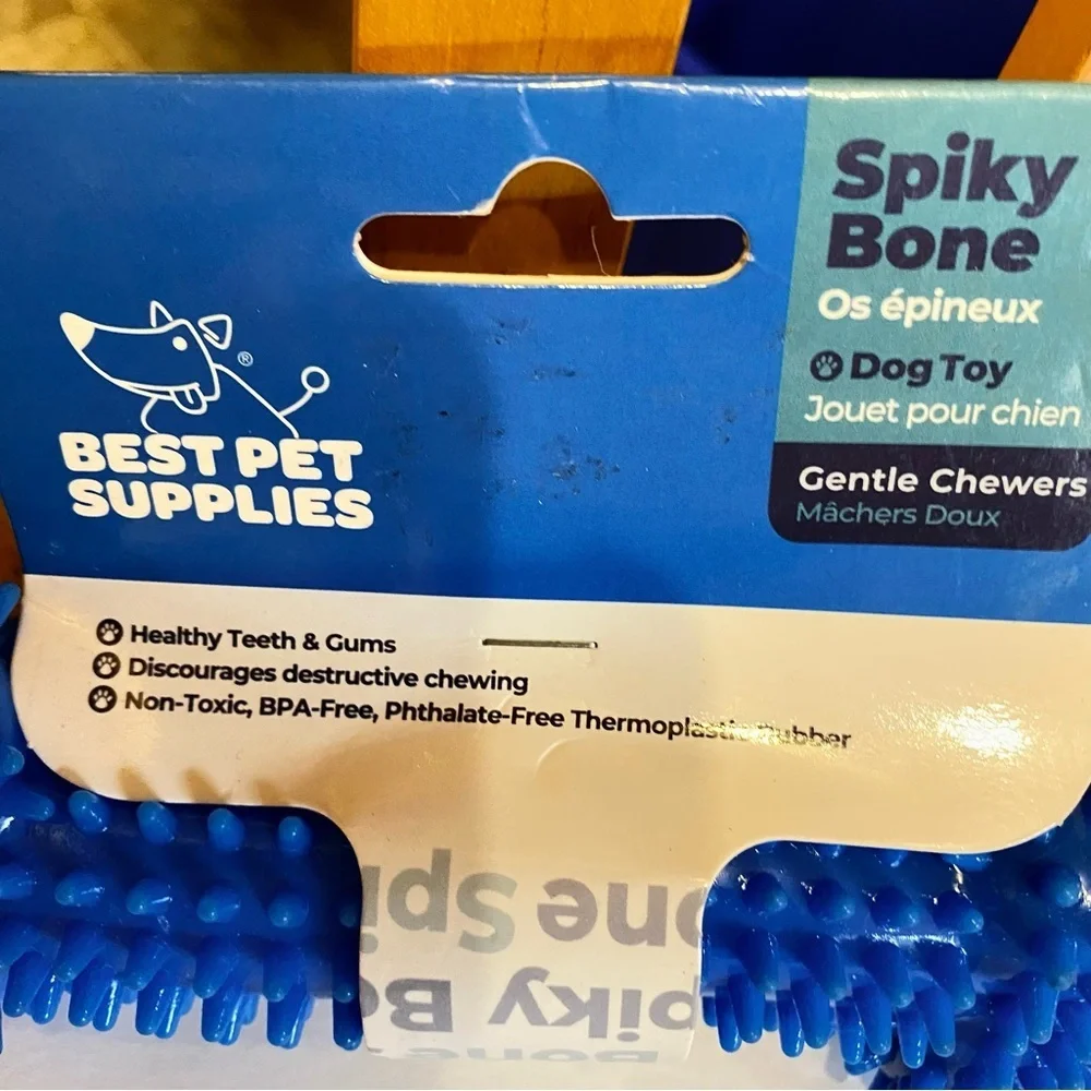 Blue Spiky Bone Dog Toy - Picture 4 of 6